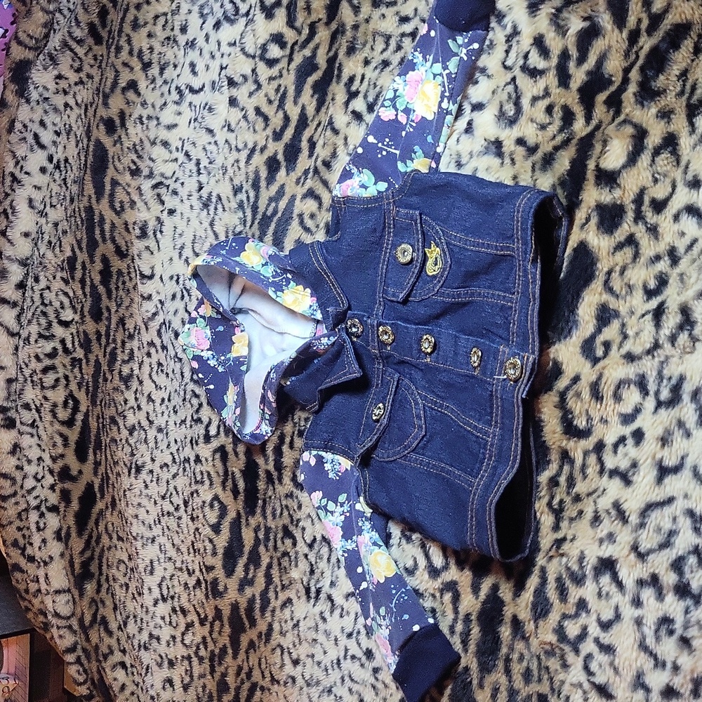 Dollhouse,12 months,floral jean jacket